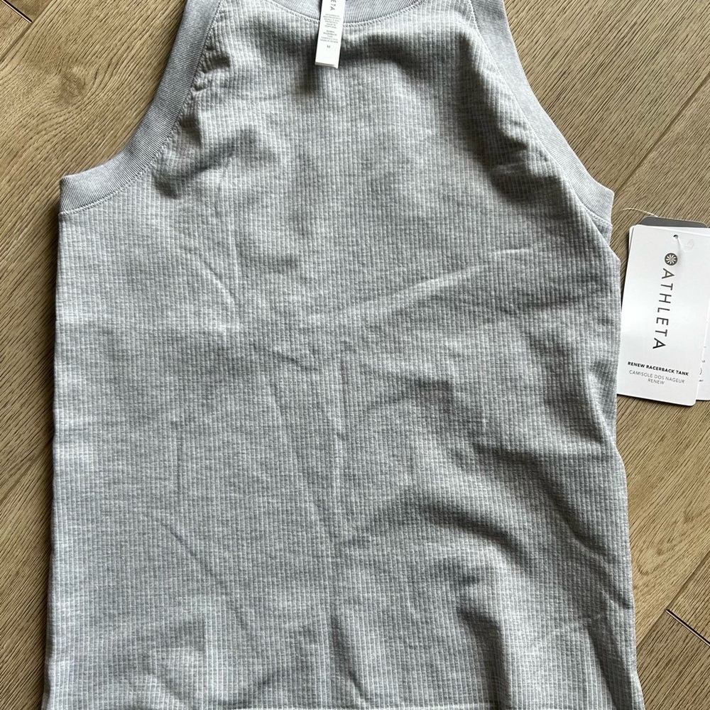 Athleta Light Gray Textured Top